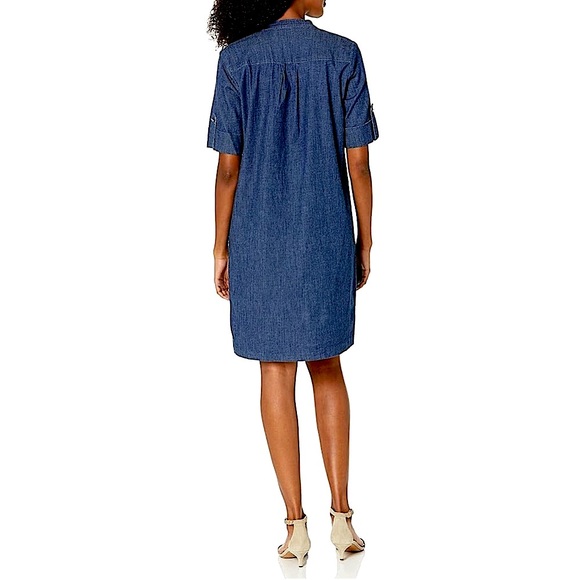 Anne Klein Women’s Zipper Denim Shift Dress Plus Size 1X - Picture 5 of 10